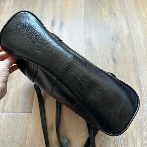 Vintage La Diva Black Italian Design Leather Purse Shoulder Bag - Made in Italy - Picture 8 of 16